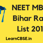 NEET MBBS Bihar Rank List 2019