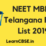 NEET MBBS Telangana Rank List 2019