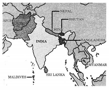 Class 11 Geography NCERT Solutions Chapter 1 India Location Map Skills Q4