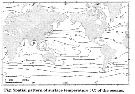 Class 11 Geography NCERT Solutions Chapter 13 Water (Oceans) Map Skills Q1