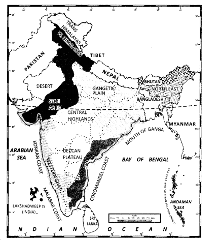 Class 11 Geography NCERT Solutions Chapter 2 Structure and Physiography Map Skills Q1.2