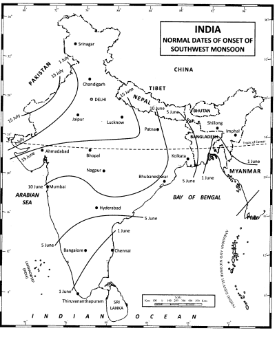 Class 11 Geography NCERT Solutions Chapter 4 Climate Map Skills Q2