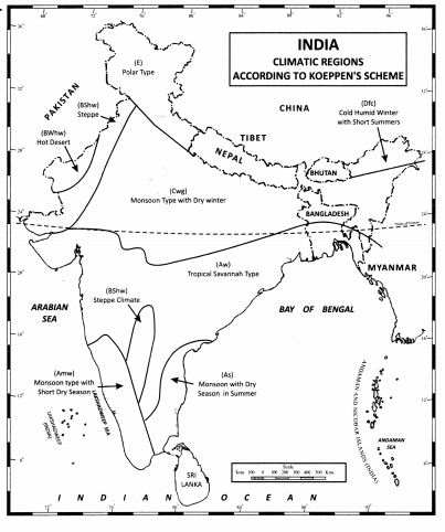 Class 11 Geography NCERT Solutions Chapter 4 Climate Map Skills Q7