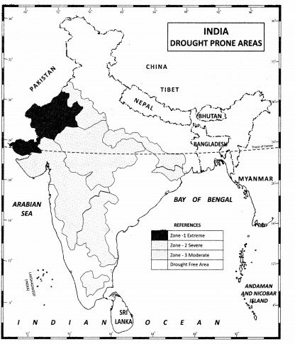 Class 11 Geography NCERT Solutions Chapter 7 Natural Hazards and Disasters Map Skills Q2