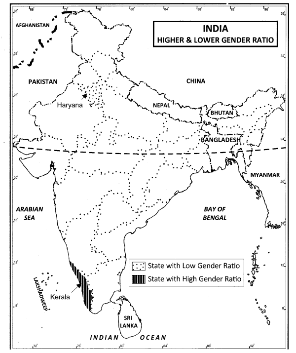 Class 12 Geography NCERT Solutions Chapter 3 Human Development Map Based Questions Q2