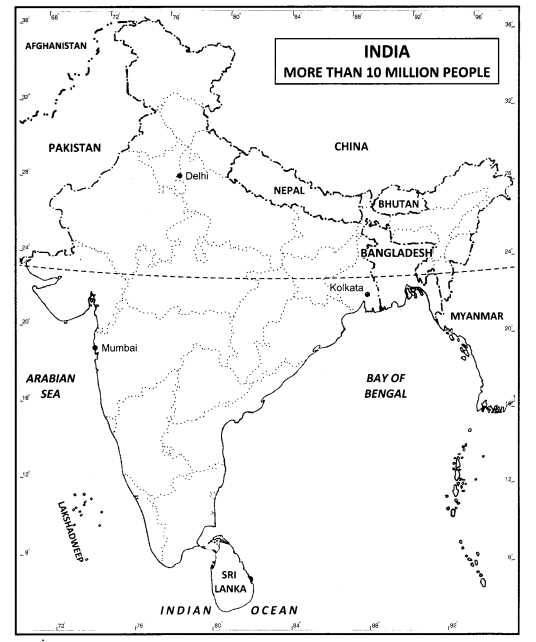 Class 12 Geography NCERT Solutions Chapter 4 Human Settlements Map Based Questions Q1