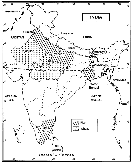 Class 12 Geography NCERT Solutions Chapter 5 Land Resources and Agriculture Map Based Questions Q1