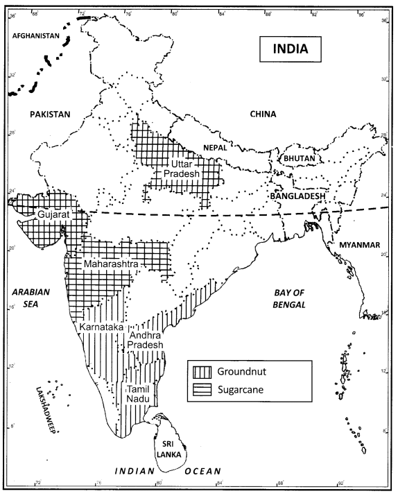 Class 12 Geography NCERT Solutions Chapter 5 Land Resources and Agriculture Map Based Questions Q3