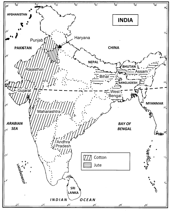 Class 12 Geography NCERT Solutions Chapter 5 Land Resources and Agriculture Map Based Questions Q4