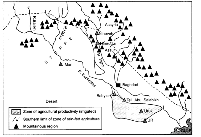 NCERT Solutions for Class 11 History Chapter 2 Writing and City Life Map Skills Q2