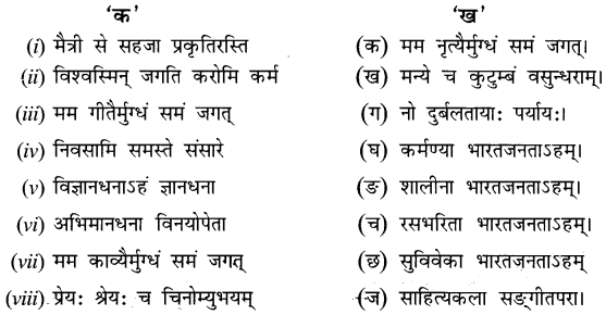 NCERT Solutions for Class 8 Sanskrit Chapter 7 भारतजनताऽहम् Q4