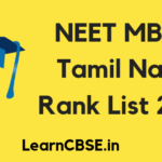 NEET MBBS Tamil Nadu Rank List 2019