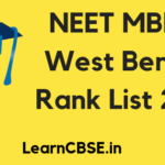 NEET MBBS West Bengal Rank List 2019