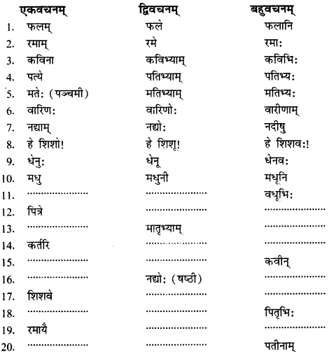 CBSE Class 11 Sanskrit शब्दरूपाणि 89