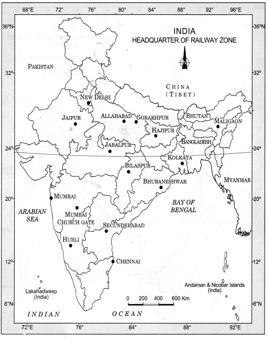 Class 12 Geography NCERT Solutions Chapter 10 Transport And Communication Map Based Questions Q2
