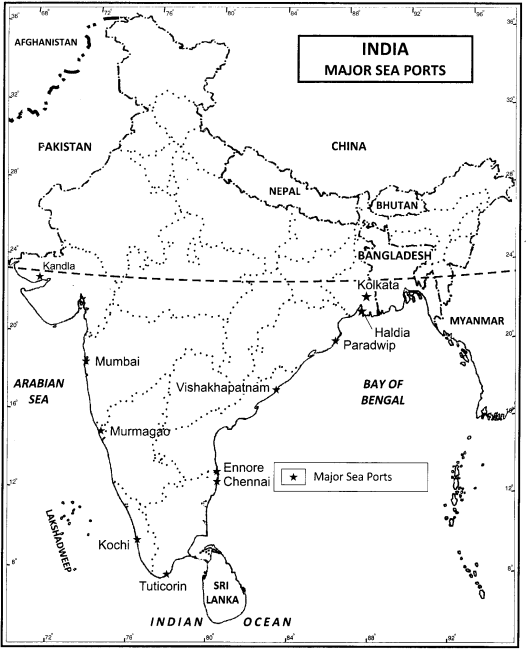 Class 12 Geography NCERT Solutions Chapter 11 International Trade Map Based Questions Q1