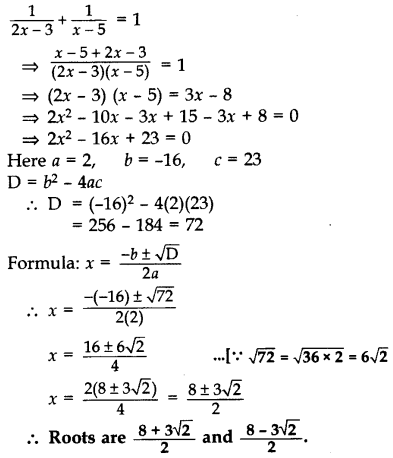 Important Questions for Class 10 Maths Chapter 4 Quadratic Equations 24