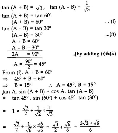 Important Questions for Class 10 Maths Chapter 8 Introduction to Trigonometry 43