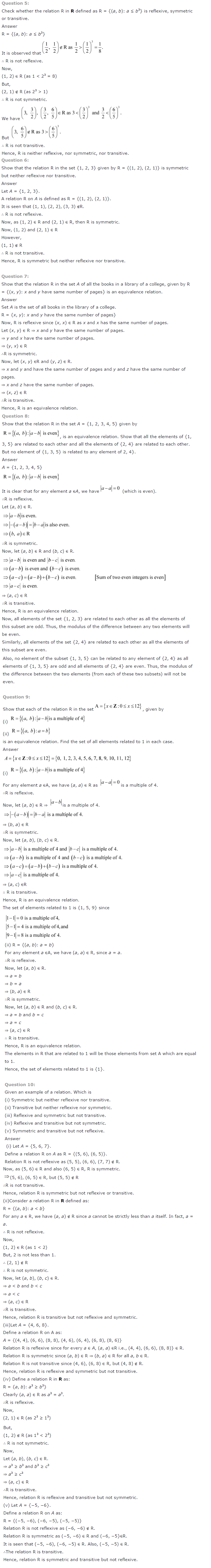 NCERT Solutions For Class 12 Maths Chapter 1 Relations and Functions 2