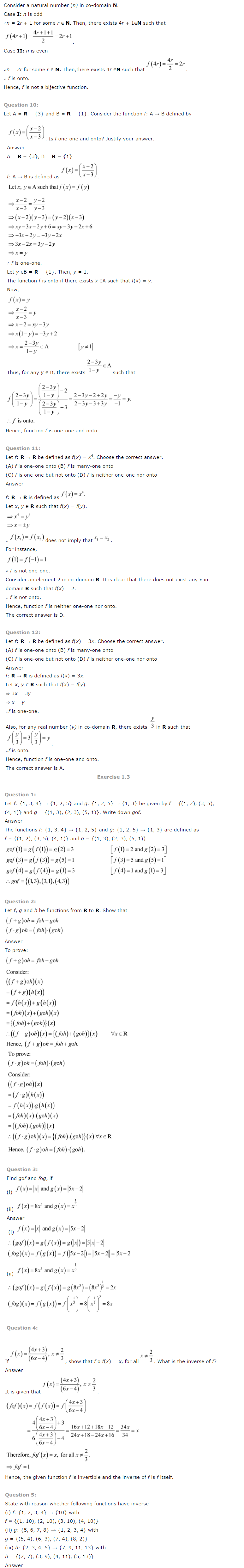 NCERT Solutions For Class 12 Maths Chapter 1 Relations and Functions 5