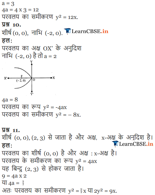 11 Maths Conic Sections Exercise 11.2 in hindi medium