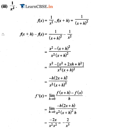 NCERT Solutions for Class 11 Maths Chapter 13 Limits and Derivatives Exercise 13.2 in english medium