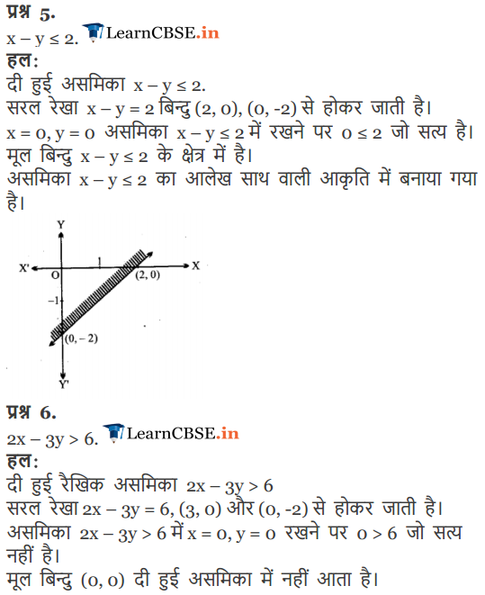 Class 11 Maths Chapter 6 Exercise 6.2 Linear Inequalities solutions in Hindi for up board