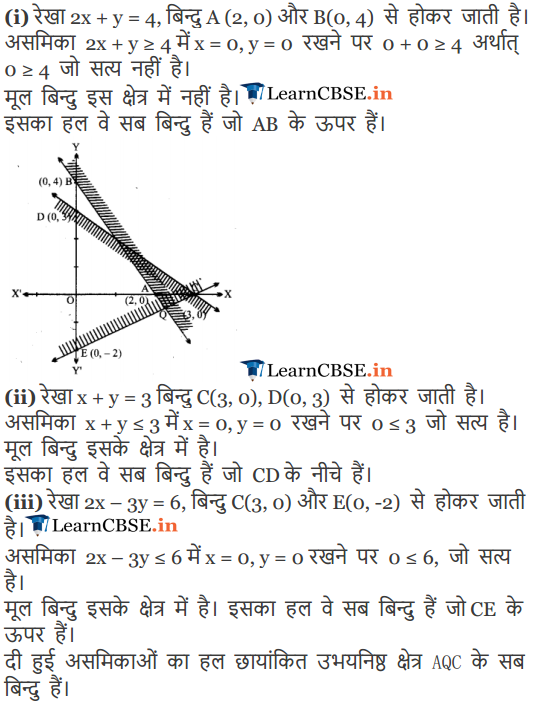 11 Maths Exercise 6.3 Linear Inequalities solutions in Hindi PDF
