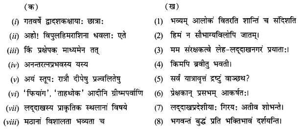 NCERT Solutions for Class 12 Sanskrit Chapter 5 अहो! राजते कीदृशीयं हिमानी Q6.2
