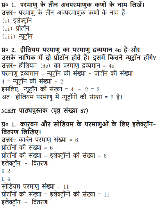 NCERT Solutions for Class 9 Science Chapter 4 Structure of the Atom Hindi Medium 3