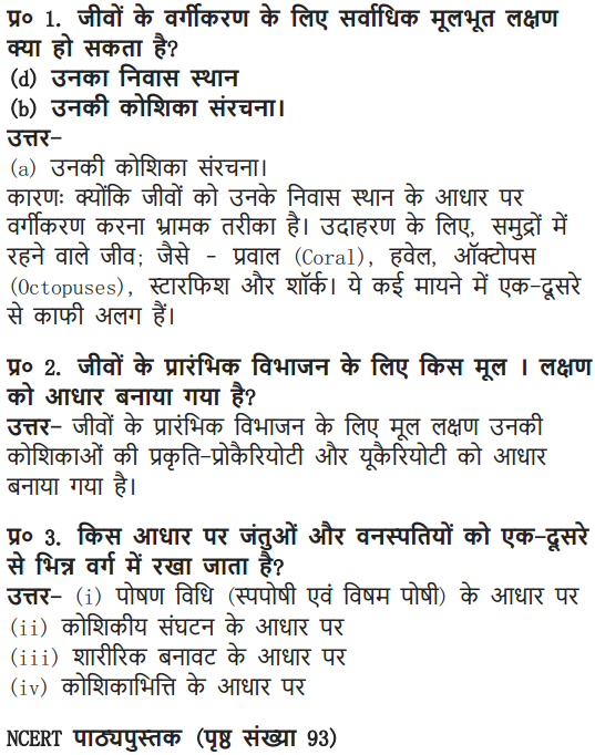 NCERT Solutions for Class 9 Science Chapter 7 Diversity in Living Organisms Hindi Medium 2