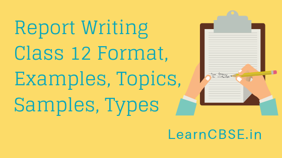 report writing format cbse class 12