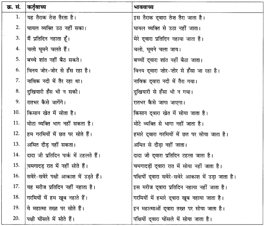 CBSE Class 10 Hindi A व्याकरण वाच्य 10