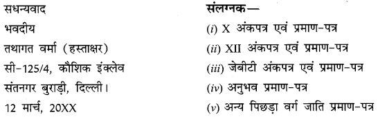 CBSE Class 10 Hindi B पत्र लेखन 19
