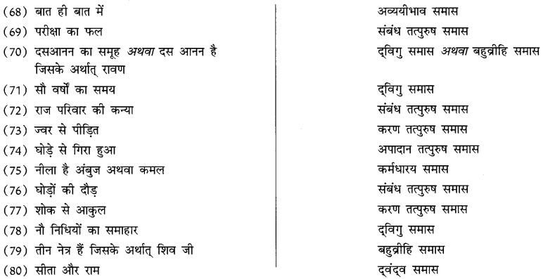 CBSE Class 10 Hindi B व्याकरण समास 21