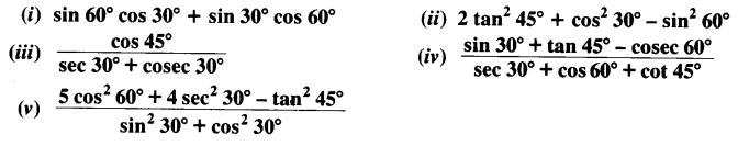 NCERT Solutions For Class 10 Maths Chapter 8 Introduction to Trigonometry Ex 8.2 Q1