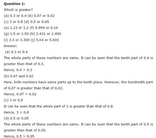 NCERT Solutions For Class 6 Maths Decimals Exercise 8.3 Q1