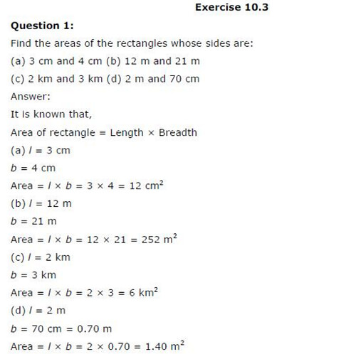 NCERT Solutions For Class 6 Maths Mensuration Exercise 10.3 Q1