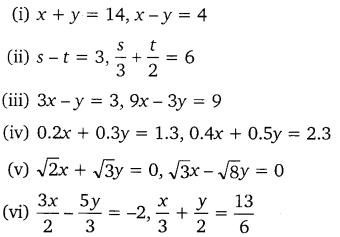 NCERT Solutions for Class 10 Maths Chapter 3 Pair of Linear Equations in Two Variables Ex 3.3 Q1
