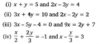 NCERT Solutions for Class 10 Maths Chapter 3 Pair of Linear Equations in Two Variables Ex 3.4 Q1