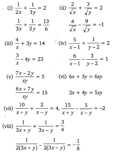 NCERT Solutions for Class 10 Maths Chapter 3 Pair of Linear Equations in Two Variables Ex 3.6 Q1