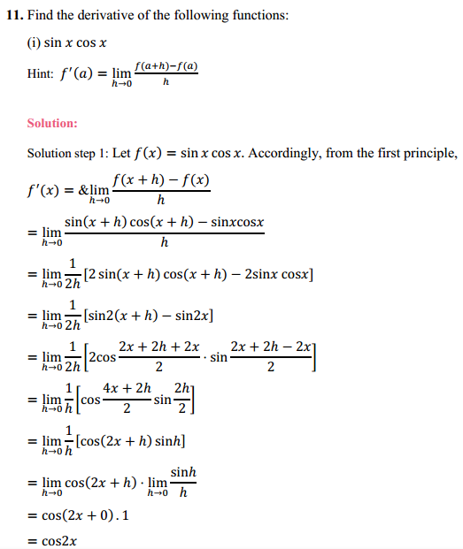 NCERT Solutions for Class 11 Maths Chapter 13 Limits and Derivatives Exercise 13.2 18