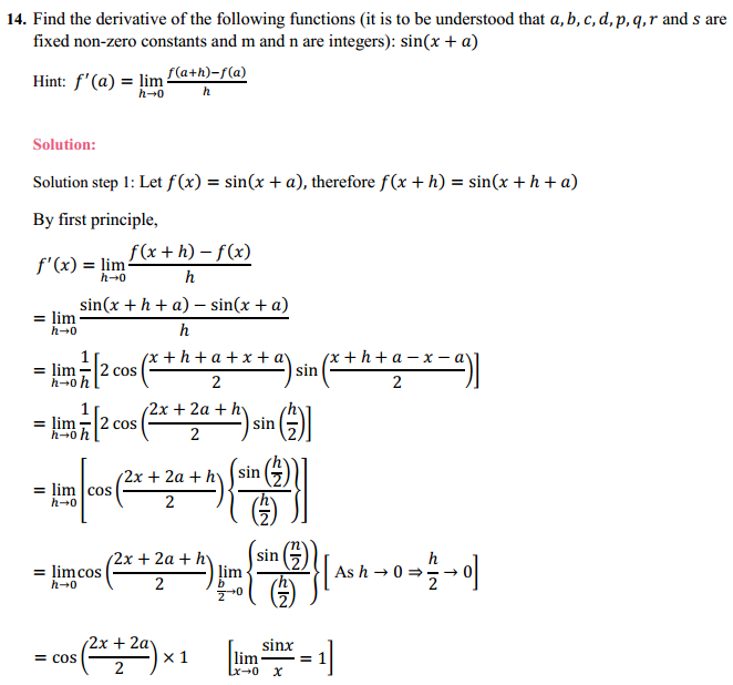 NCERT Solutions for Class 11 Maths Chapter 13 Limits and Derivatives Miscellaneous Exercise 17