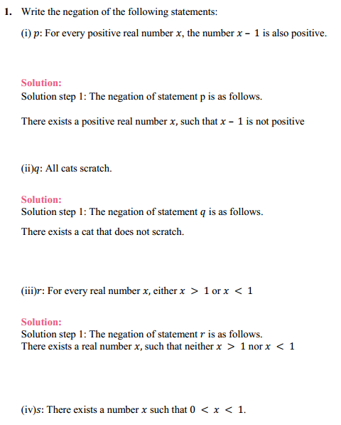 NCERT Solutions for Class 11 Maths Chapter 14 Mathematical Reasoning Miscellaneous Exercise 1
