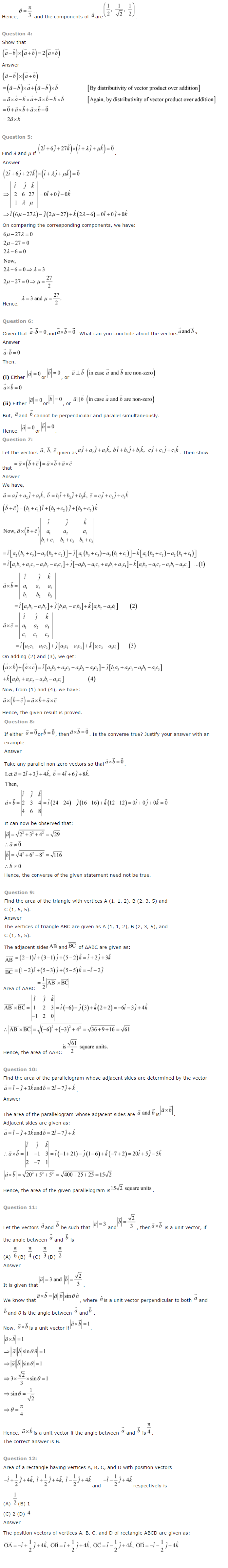 NCERT Solutions for Class 12 Maths Chapter 10 Vector Algebra 5