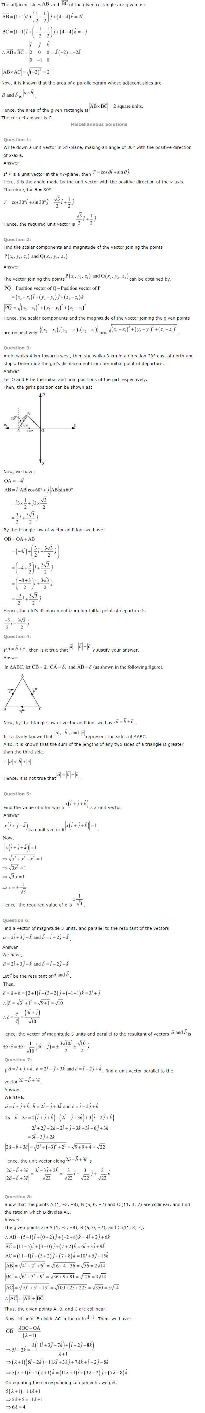 NCERT Solutions for Class 12 Maths Chapter 10 Vector Algebra 6