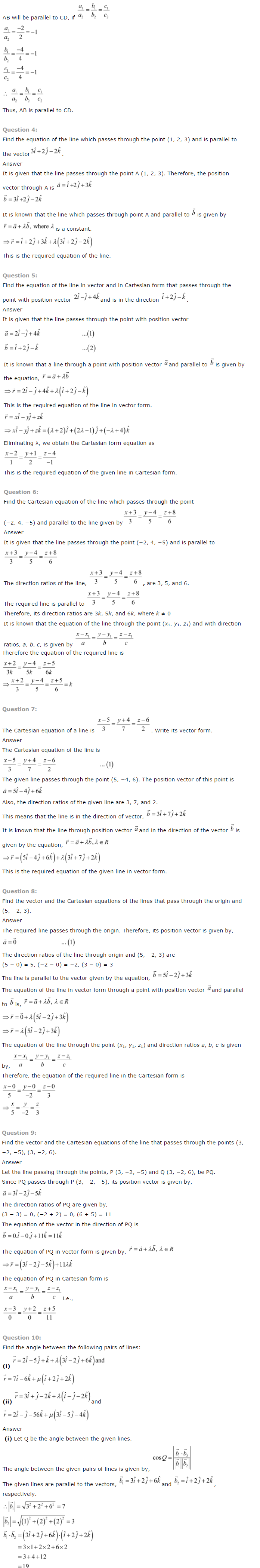 NCERT Solutions for Class 12 Maths Chapter 11 Three Dimensional Geometry 2