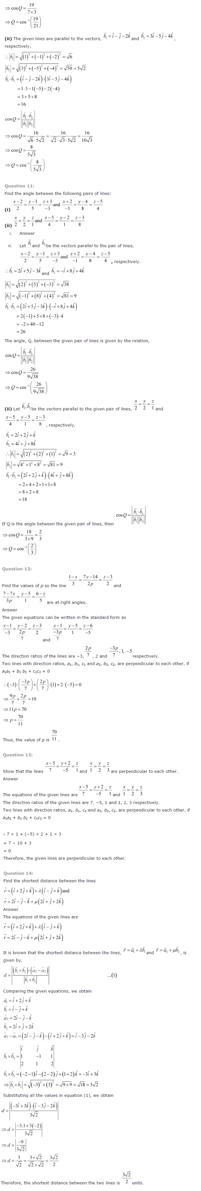 NCERT Solutions for Class 12 Maths Chapter 11 Three Dimensional Geometry 3