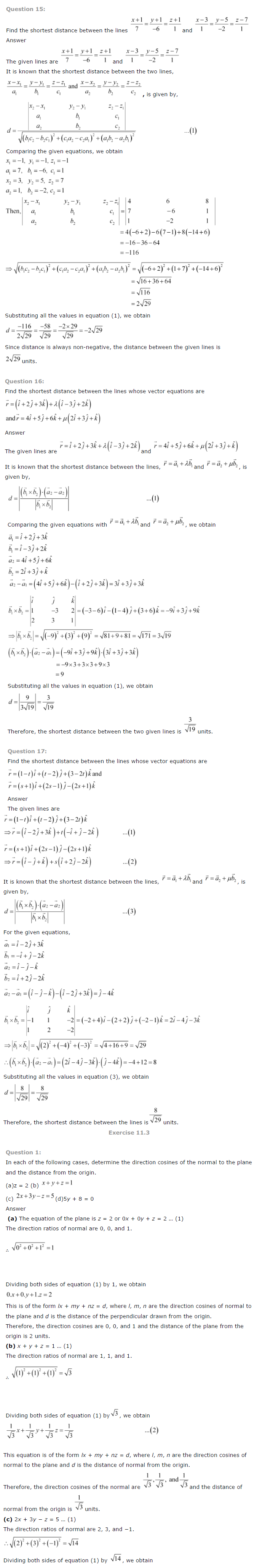 NCERT Solutions for Class 12 Maths Chapter 11 Three Dimensional Geometry 4