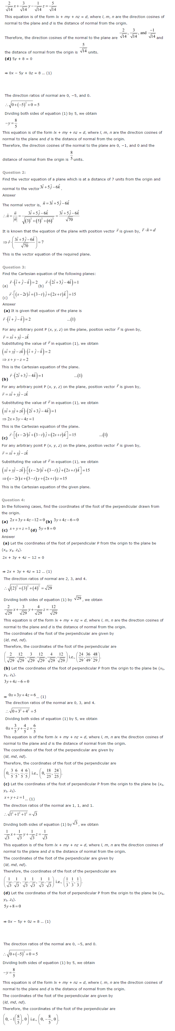 NCERT Solutions for Class 12 Maths Chapter 11 Three Dimensional Geometry 5